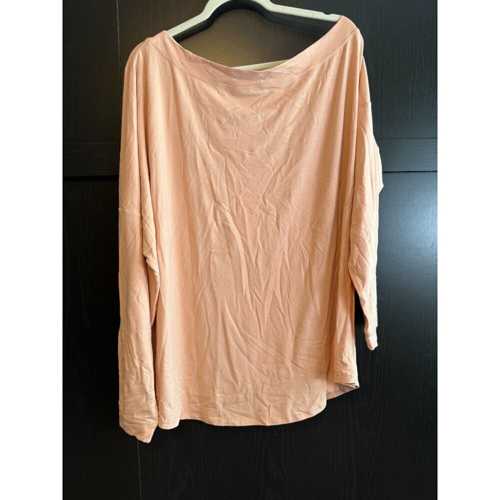Universal Standard Tencel Pullover Off Shoulder Pink Long Sleeve Blouse Medium
